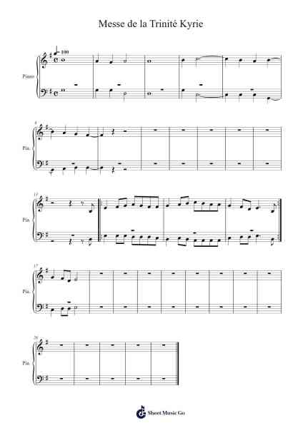 Messe de la Trinité Kyrie Sheet Music by Tolacheteau72-Arr.Vithel