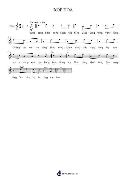 XOÈ HOA Sheet Music by lyduongartist-Arr.Montyet