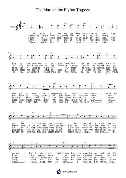 The Man on the Flying Trapeze 乐谱由 Yulegus - 编曲 Wilheljones