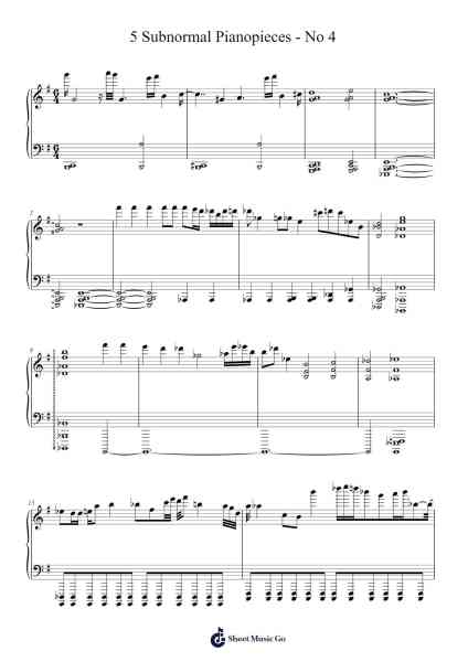 5 Subnormal Pianopieces - No 4 Sheet Music by Grife-Arr.Greenlew