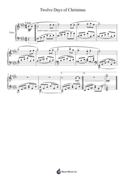 Twelve Days of Christmas Sheet Music by David Bruce-Arr.Mewyatt
