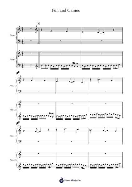 Fun and Games Sheet Music by David Flavin/Roland Rudzitis-Arr.Gemfoe Conchey