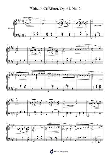 Waltz in C♯ Minor, Op. 64, No. 2 Sheet Music by Frédéric Chopin-Arr.Pubey