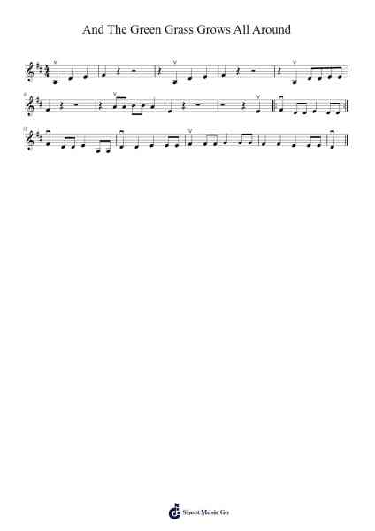 And The Green Grass Grows All Around Sheet Music by Traditional Spiritual-Arr.Magwebb