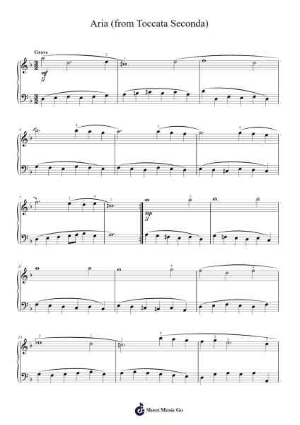 Aria (from Toccata Seconda) Sheet Music by Alessandro Scarlatti-Arr.Cherlius Bunearl