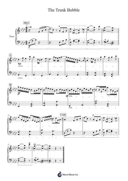 The Trunk Bubble Sheet Music by Cornemuse Żac-Arr.Dolamb Strafay