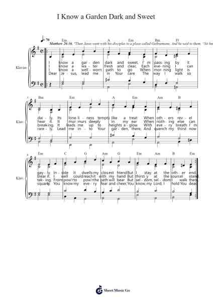 I Know a Garden Dark and Sweet Sheet Music by B. Berglund-Arr.Manwright Diloyd