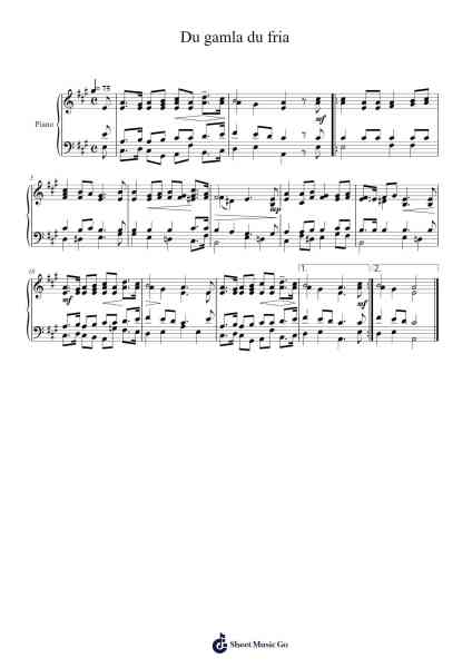 Du gamla du fria Sheet Music by Joantian Lorlip-Arr.Hearstlynch