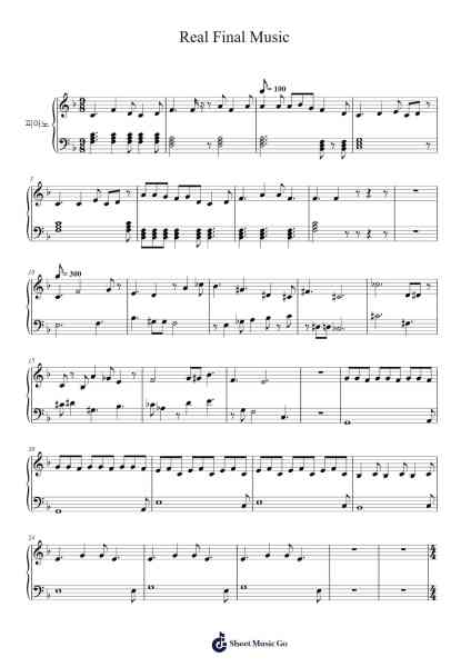 Real Final Music Sheet Music by -Arr.Oisenrob Clyger