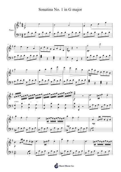 Sonatina No. 1 in G major 楽譜 by Lydia Richardson-Arr.Nites