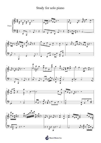 Study for solo piano Sheet Music by Keatsnise Ryo-Arr.Faitheten Finntham