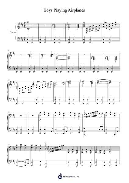 Boys Playing Airplanes Sheet Music by magicmagik-Arr.Priestvy