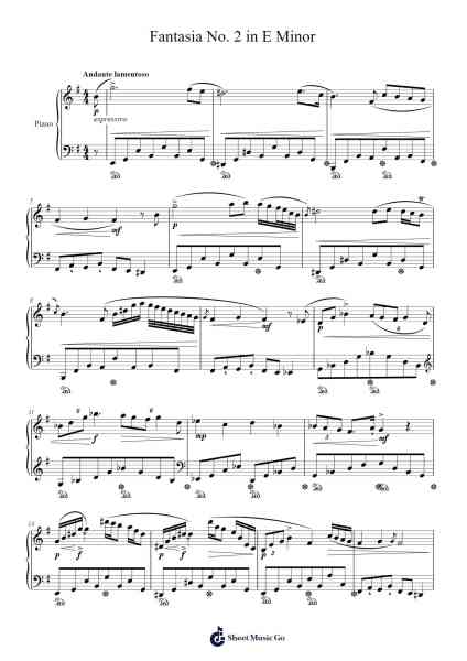 Fantasia No. 2 in E Minor Sheet Music by BCubedMusic-Arr.Peathew Odeshua
