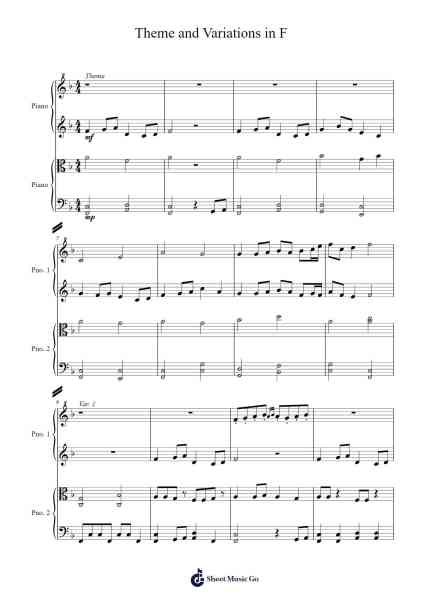 Theme and Variations in F Sheet Music by Marcus Cantrall-Arr.Wentio Termaltz