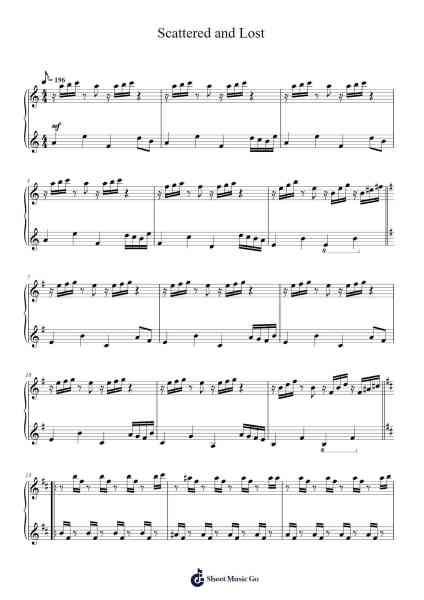 Scattered and Lost Sheet Music by Lena Raine-Arr.Bardtrid