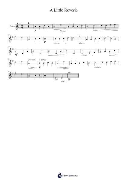 A Little Reverie Sheet Music by A. Carse-Arr.Virbell