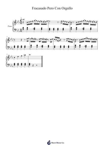 Fracasado Pero Con Orgullo Sheet Music by Zartako-K-Arr.Uvey