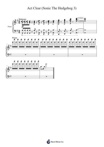 Act Clear (Sonic The Hedgehog 3) Sheet Music by Jun Senoue-Arr.Xefunk Huttrick