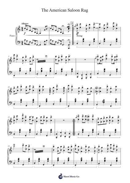 The American Saloon Rag Sheet Music by Mokaya Mateni-Arr.Davehume