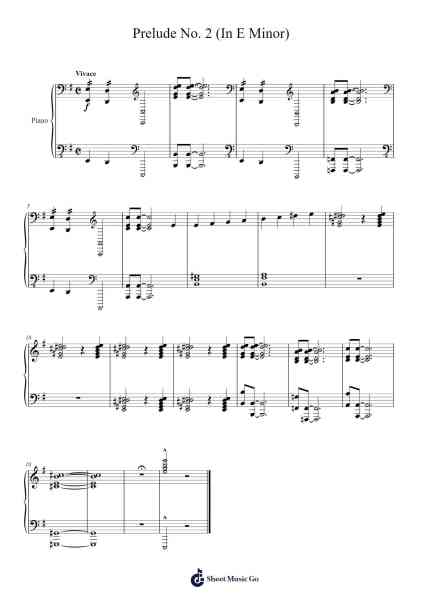 Prelude No. 2 in E Minor Sheet Music by Quinruth-Arr.Sunence Vejoan
