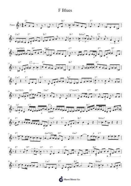 F Blues Sheet Music by undefined-Arr.Gunchi