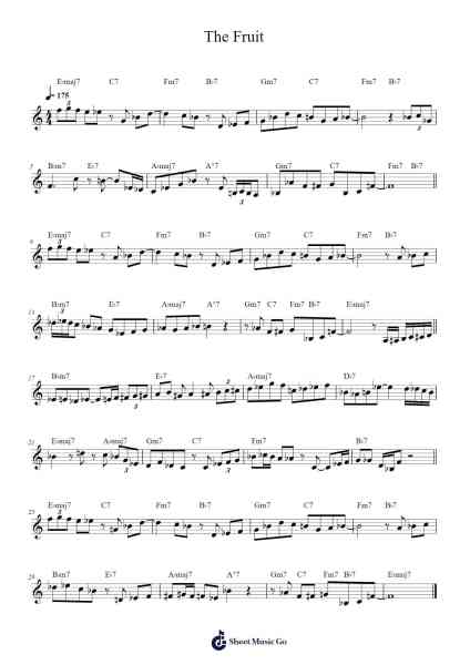 The Fruit Sheet Music by Bud Powell-Arr.Bartblack Jobky