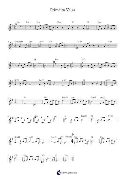 Primeira Valsa Sheet Music by Salomé Viegas-Arr.Pearric
