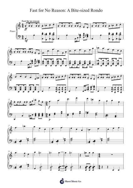 Fast for No Reason: A Bite-sized Rondo Sheet Music by ldgunn123-Arr.Copharine