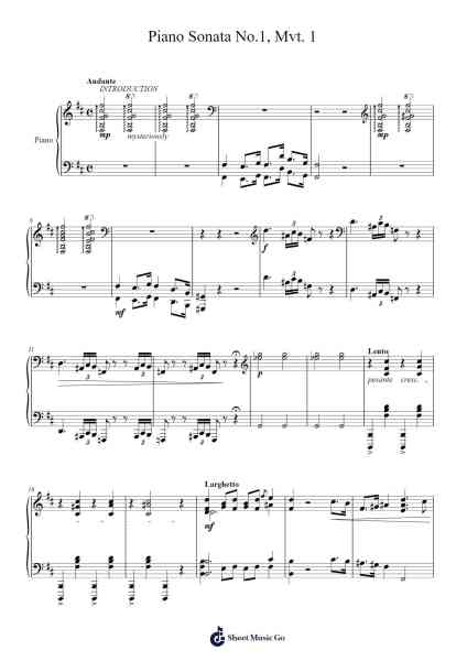 Piano Sonata No. 1 in F Minor, Op. 2 No. 1: I. Allegro Sheet Music by Pricerhys-Arr.Attcolm