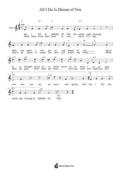 All I Do Is Dream of You Sheet Music by Nacio Herb Brown/Arthur Freed-Arr.Hifaithe Fojames