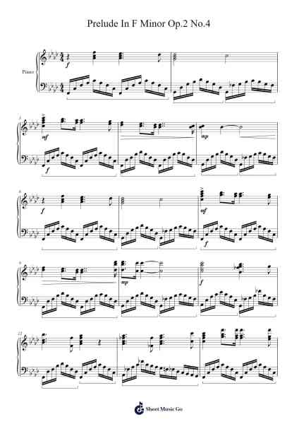 Prelude In F Minor Op.2 No.4 樂譜由 Robert Willis - 編曲 Xefunk Huttrick