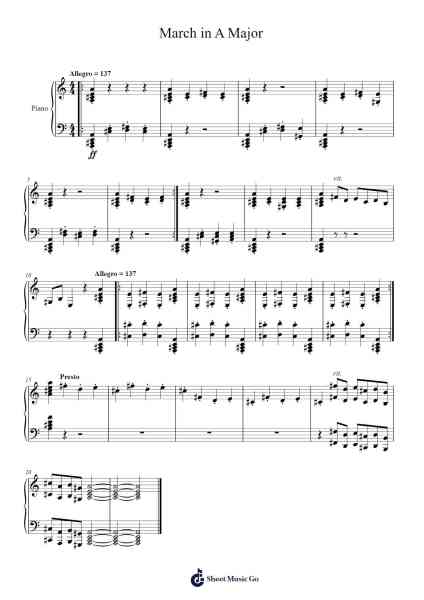 March in A Major Sheet Music by Eipspeg Kentney-Arr.Vicbuck Orboyle