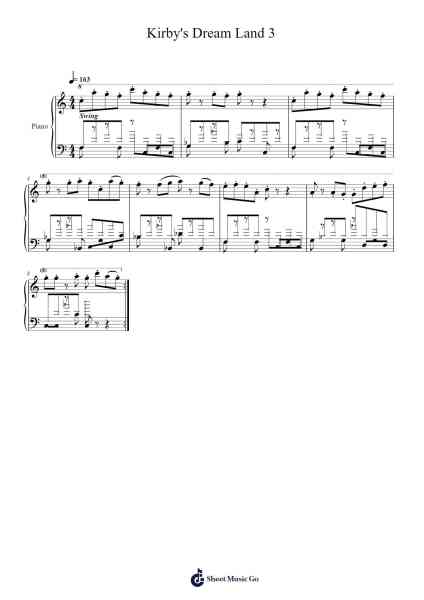 Kirby's Dream Land 3 Sheet Music by Jun Ishikawa-Arr.Laupound