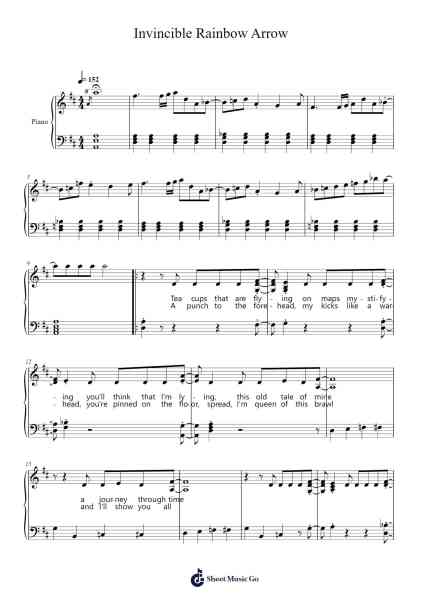 Invincible Rainbow Arrow Sheet Music by A-set-Arr.Bardse Halwatt