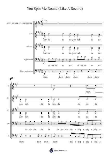 You Spin Me Round (Like A Record) Sheet Music by Dead Or Alive-Arr.Wagtrice