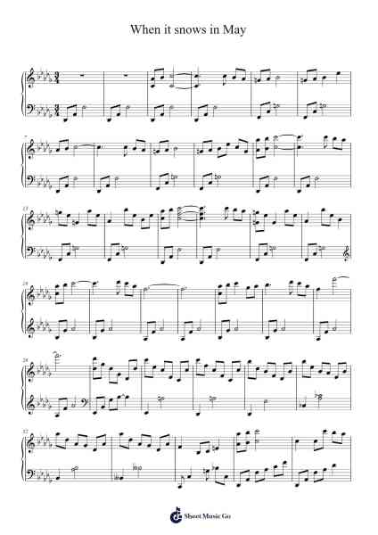 When it snows in May Sheet Music by 이루마-Arr.Birdbrey