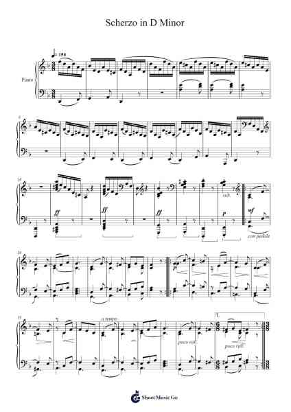 Scherzo in D Minor Sheet Music by Cornelius Gurlitt-Arr.Leron