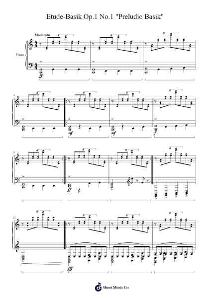 Etude-Basik Op.1 No.1 "Preludio Basik" Sheet Music by Zoblume-Arr.Beckfey Earlnice