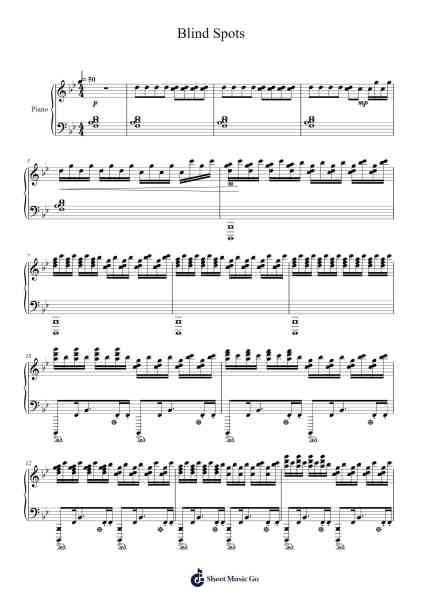 Blind Spots Sheet Music by C418-Arr.Shawloyd