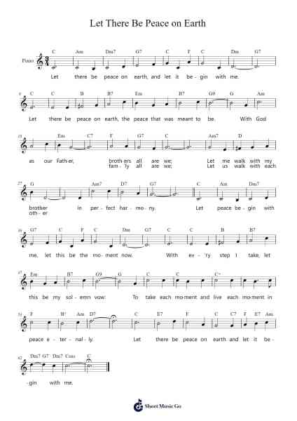 Let There Be Peace on Earth Sheet Music by Jill Jackson-Miller/Sy Miller-Arr.Bushple