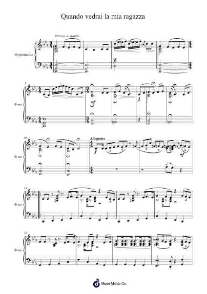 Quando vedrai la mia ragazza Sheet Music by А. Джианграно-Arr.Bartblack Jobky