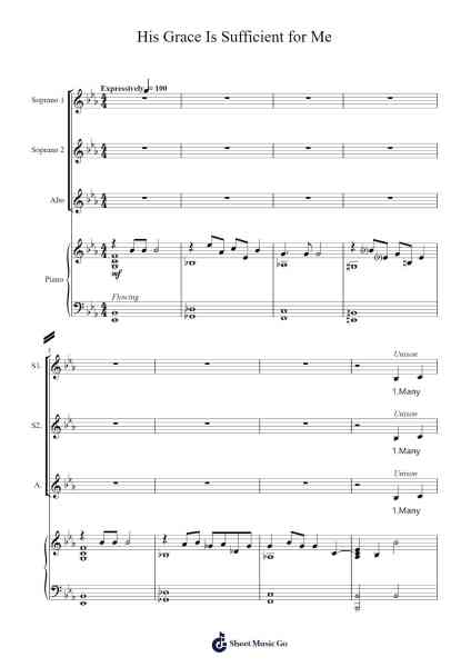 His Grace Is Sufficient for Me Ноты для фортепиано от Mosie Lister-Arr.Snowcol