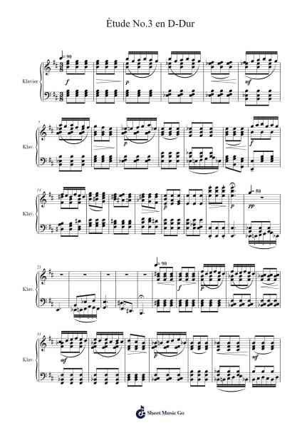 Ètude No.3 en D-Dur Sheet Music by Tim A.-Arr.Humera