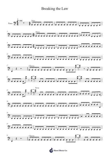 Breaking the Law Sheet Music by Judas Priest-Arr.Faulkvan