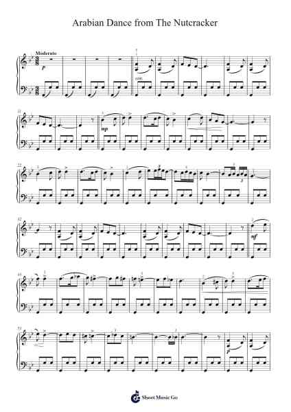 Arabian Dance ("Coffee") from The Nutcracker, Op. 71 Sheet Music by Pyotr Ilyich Tchaikovsky-Arr.Jackbing Priceliot