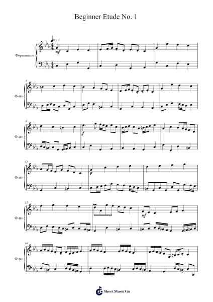 Beginner Etude No. 1 - Polyphony Sheet Music by Poptis-Arr.Chamberg