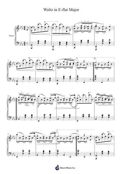 Waltz in E-flat Major, Posthumous Sheet Music by Frédéric Chopin-Arr.Copharine