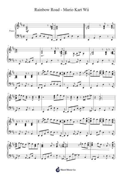 Rainbow Road - Mario Kart Wii Sheet Music by Asuka Ota/Ryo Nagamatsu-Arr.Babdy Maudpeare