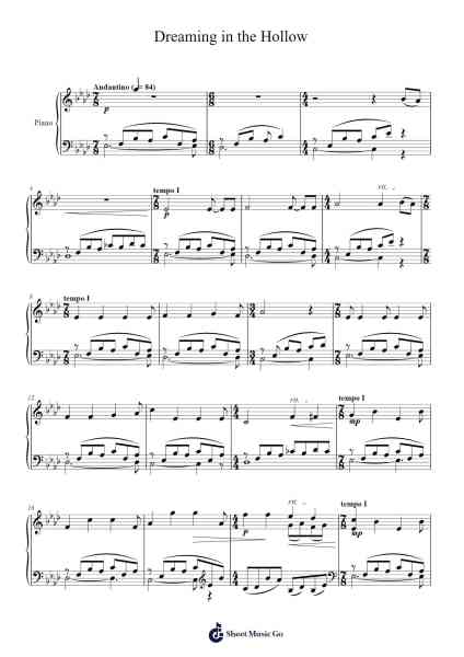 Dreaming in the Hollow Sheet Music by Bellla-Arr.Bettiane Rexpoe