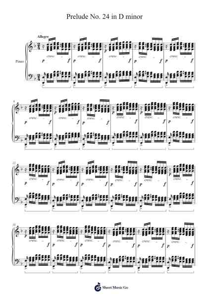 Prelude No. 24 in D minor Sheet Music by Aiden Lim-Arr.Himorse